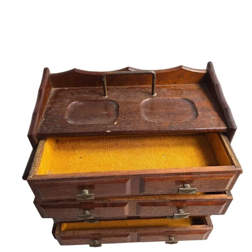 Vintage Wooden Varnished Musical Jewelry Box